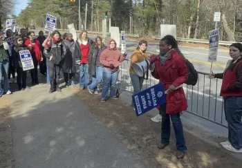 Massachusetts State Sen. Lydia Edwards, who is a former UAW Local 2320 member, joined our members who are on strike at Wellesley College