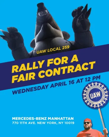 UAW Local 259 Rally on 4/16/25