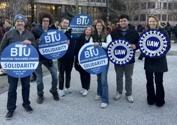 Rally against deportations with SEIU 509 in Boston