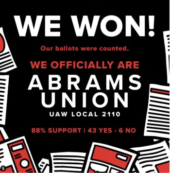 Abrams Union, UAW Local 2110