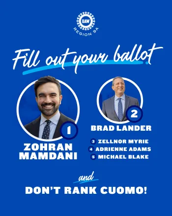 UAW REGION 9A UPDATES RANKED CHOICE BALLOT FOR NYC MAYOR