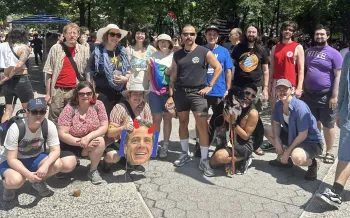 UAW members at the 2025 Queer Liberation March in New York City