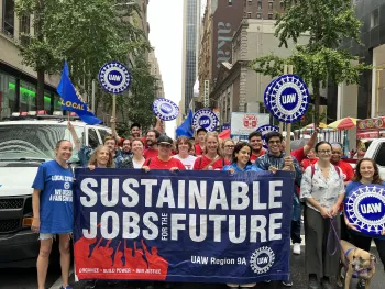 Region 9A members marching at 2024 NYC Labor Day Parade
